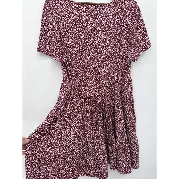 Y2K‎ Sundress Vintage Wrap Summer Dress ditzy Floral Red  tie back babydoll 1X - Picture 5 of 13